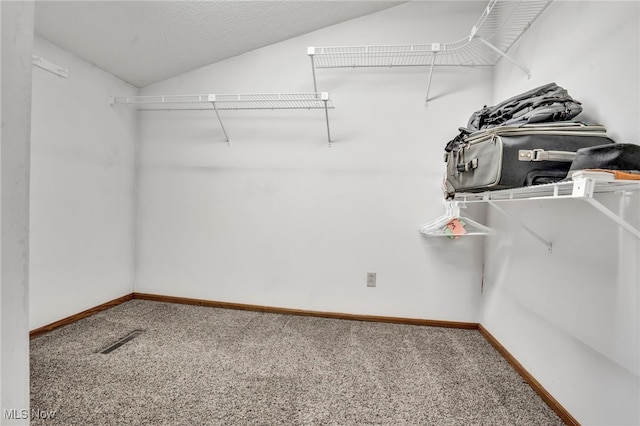 1580 Salway Ave SW, North Canton, OH 44709 - walk in closet featuring visible vents, carpet, and vaulted ceiling