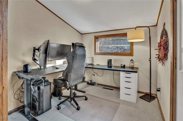 1580 Salway Ave SW, North Canton, OH 44709 - office area with lofted ceiling, crown molding, and baseboards