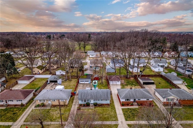 aerial view featuring a residential view