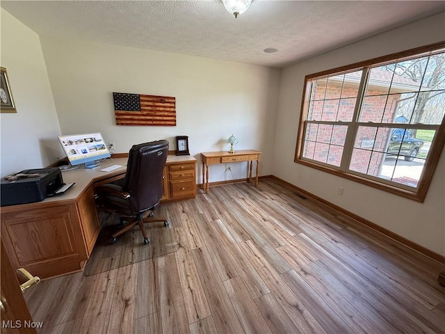 31 Briar Ln, Millersburg, OH 44654 - office space featuring a wealth of natural light, baseboards, a textured ceiling, and light wood-style floors