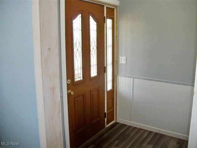 8045 State Route 555, Cutler, OH 45724 - foyer entrance featuring wainscoting and dark wood-type flooring