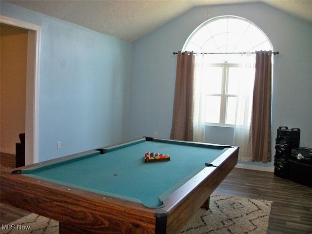 8045 State Route 555, Cutler, OH 45724 - game room with pool table, wood finished floors, and vaulted ceiling