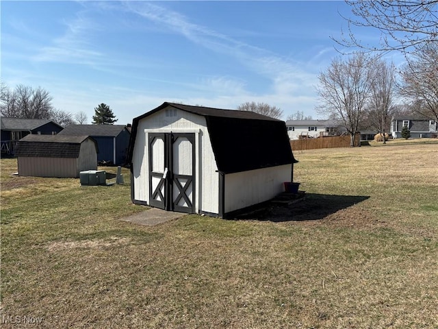 view of shed