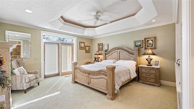 1524 Eagle Watch St NE, Canton, OH 44721 - bedroom with light carpet, crown molding, and a raised ceiling