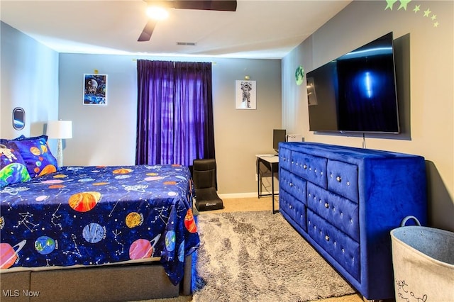 784 Hilliary Ln, Aurora, OH 44202 - bedroom featuring carpet, a ceiling fan, and baseboards