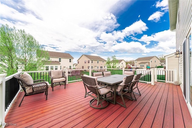 784 Hilliary Ln, Aurora, OH 44202 - deck featuring outdoor dining space and a residential view