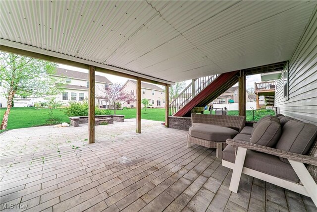 784 Hilliary Ln, Aurora, OH 44202 - view of patio / terrace with an outdoor hangout area and stairs