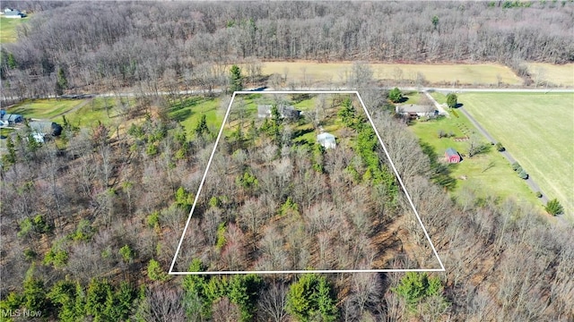 bird's eye view featuring a rural view
