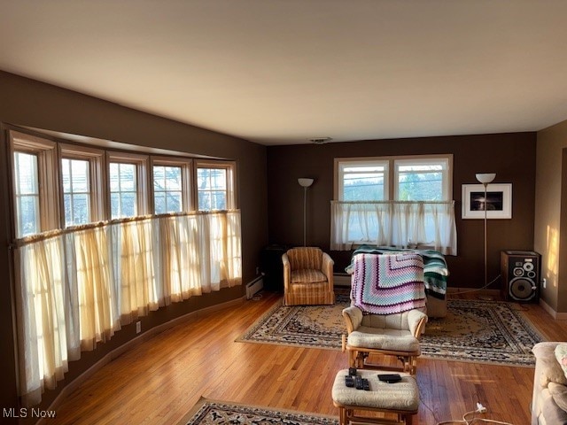 1317 Hartzell, Niles, OH 44446 - living room with a baseboard heating unit and wood finished floors