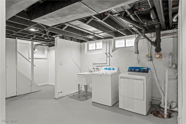 interior space featuring separate washer and dryer