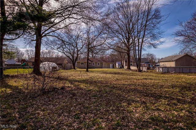 view of yard with fence