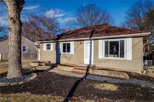 view of front of house featuring central AC unit
