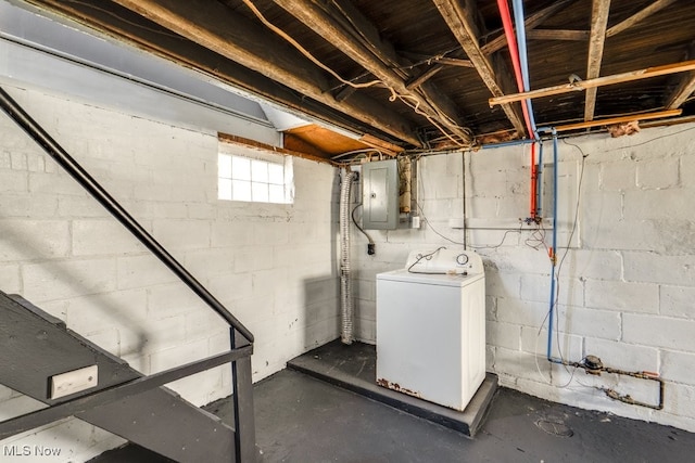 323 Belden Ave NE, Canton, OH 44704 - basement featuring electric panel and washer / dryer