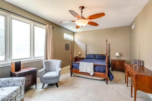 1581 E 118th St, Cleveland, OH 44106 - carpeted bedroom featuring visible vents, baseboards, and ceiling fan
