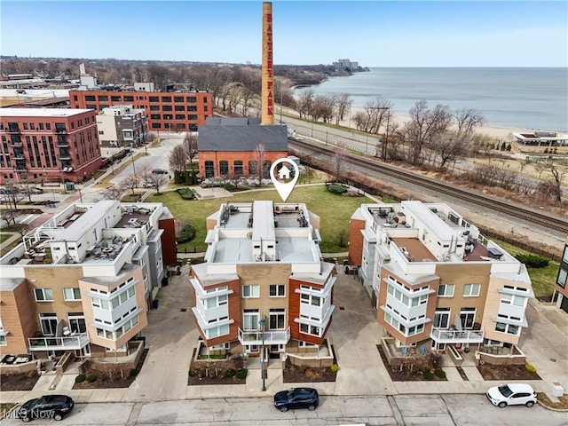 1228 W 74th St, Cleveland, OH 44102 - birds eye view of property with a water view
