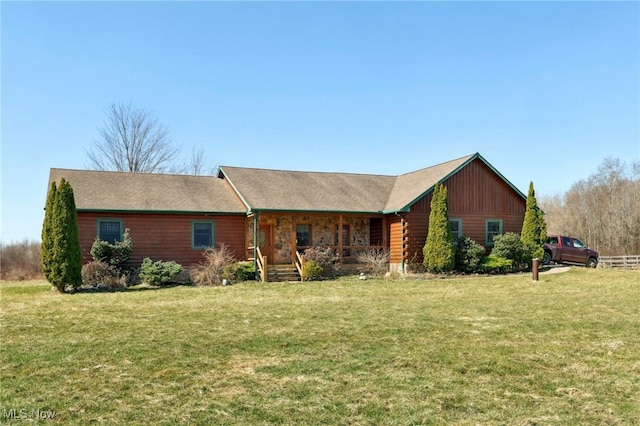 1525 Old Kyle Rd, Dorset, OH 44032 - view of front facade featuring a porch and a front yard