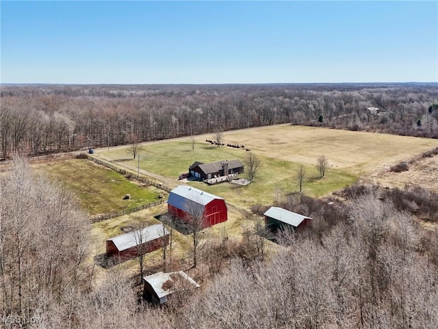 1525 Old Kyle Rd, Dorset, OH 44032 - birds eye view of property with a forest view and a rural view