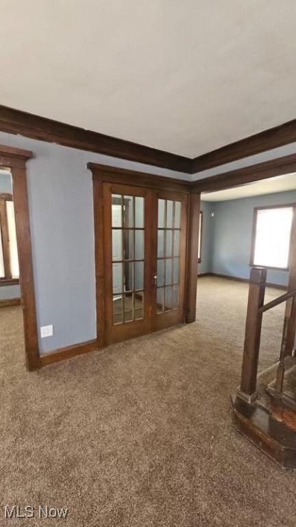 interior space featuring french doors
