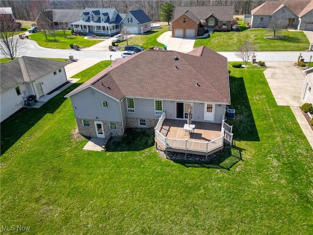 drone / aerial view with a residential view
