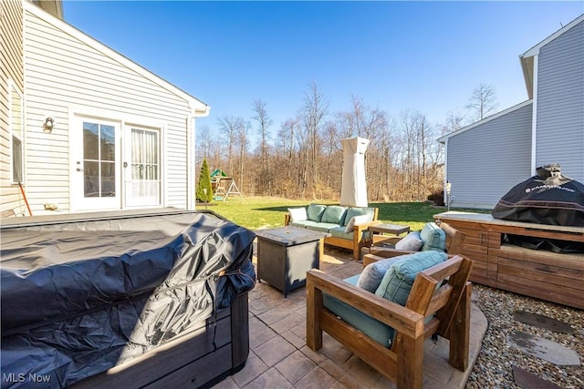 3186 Blackburn Ln, Brunswick, OH 44212 - view of patio with an outdoor living space and french doors