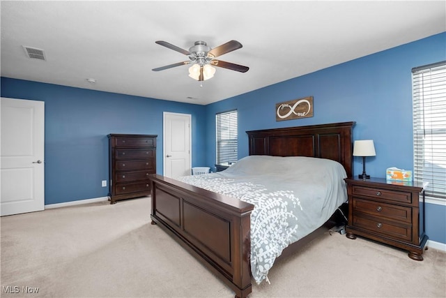 3186 Blackburn Ln, Brunswick, OH 44212 - bedroom featuring light colored carpet, baseboards, and a ceiling fan