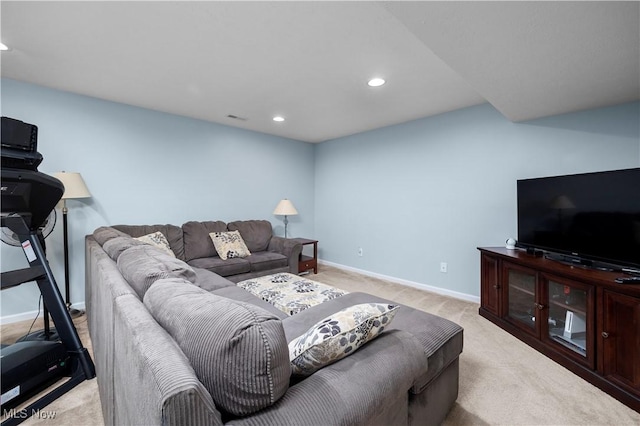 3186 Blackburn Ln, Brunswick, OH 44212 - living area with light colored carpet, baseboards, and recessed lighting