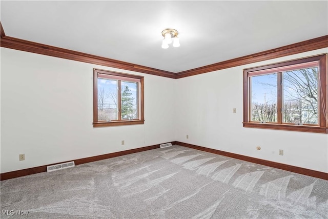 8187 N Lima Rd, Poland, OH 44514 - unfurnished room with ornamental molding, plenty of natural light, baseboards, and carpet floors