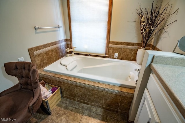 6 Maplewood Dr, Williamstown, WV 26187 - full bathroom featuring a garden tub, tile patterned flooring, and vanity