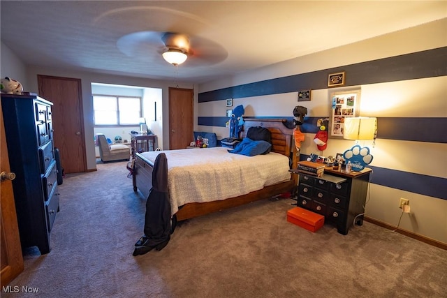 6 Maplewood Dr, Williamstown, WV 26187 - bedroom featuring baseboards, carpet floors, and a ceiling fan