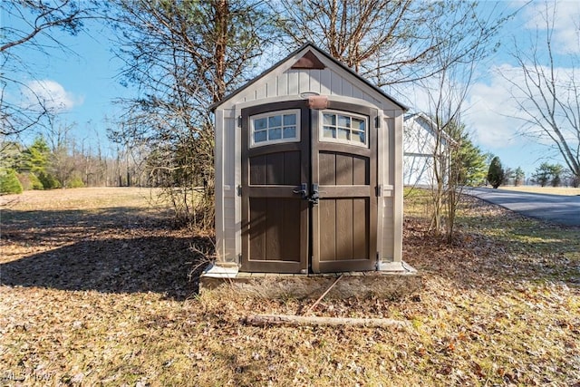 view of shed