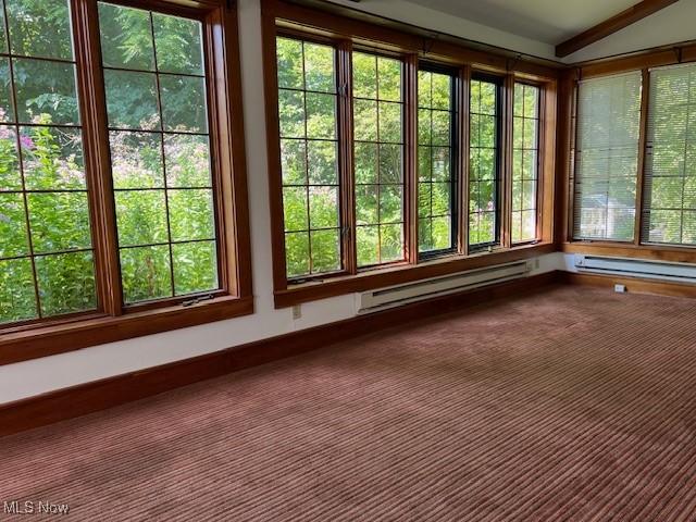 6846 Wakefield, Hiram, OH 44234 - unfurnished sunroom with a baseboard heating unit