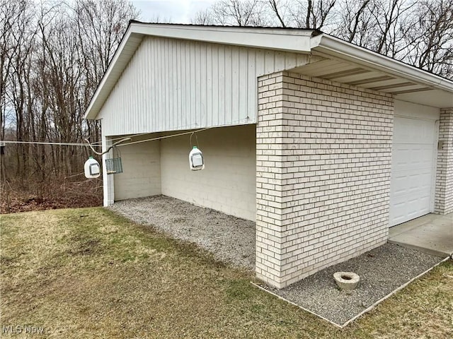 view of property exterior with a garage