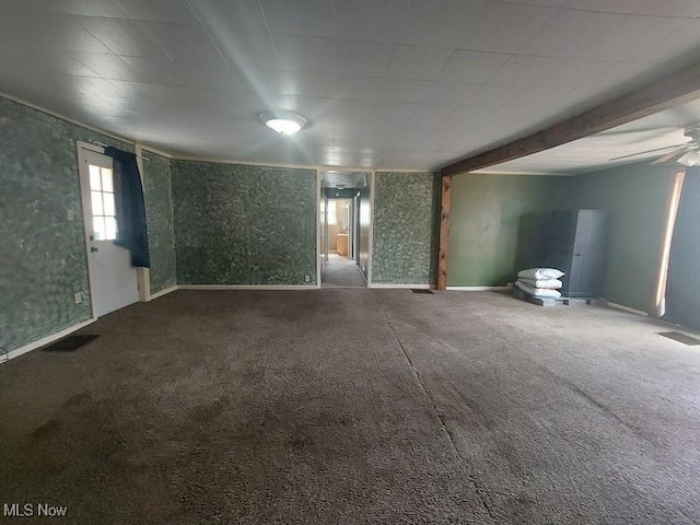 87478 Sinfield Rd, Hopedale, OH 43976 - interior space featuring baseboards, visible vents, and a ceiling fan