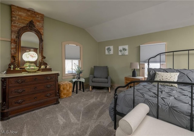 203 W 6th St, Dover, OH 44622 - bedroom with vaulted ceiling and carpet flooring