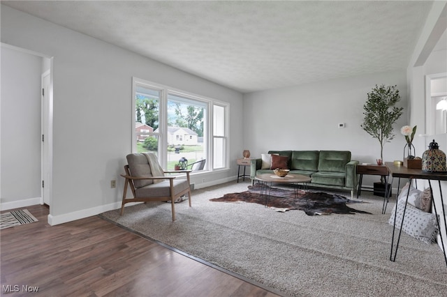 507 Beacon Rd, Newark, OH 43055 - living area featuring wood finished floors, baseboards, and a textured ceiling