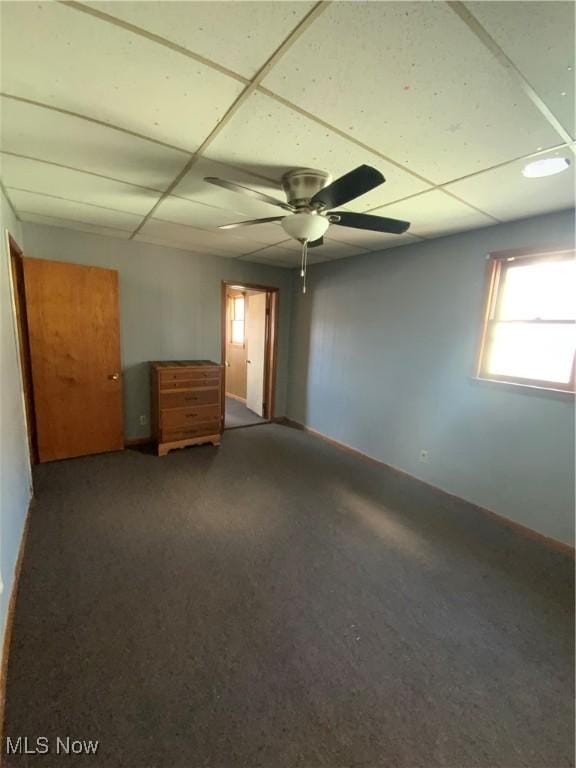515 E Sixth St, East Liverpool, OH 43920 - carpeted spare room with a drop ceiling and ceiling fan
