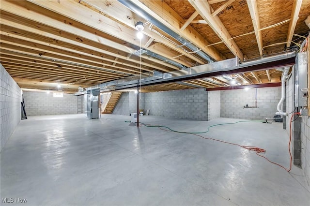 260 Michaels Ct, Cortland, OH 44410 - unfinished basement with stairs and heating unit