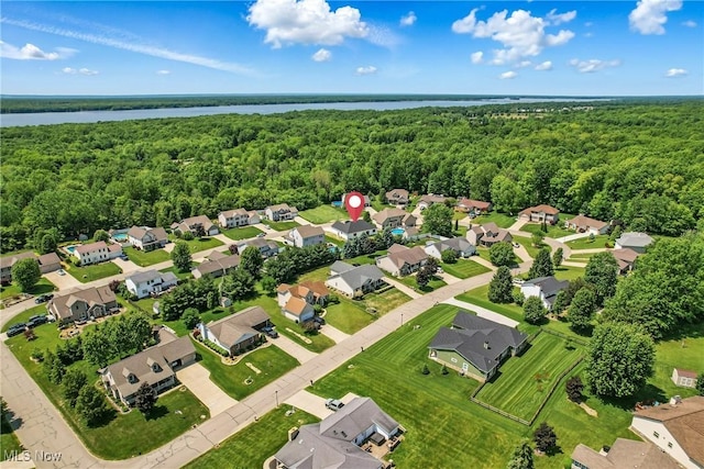 260 Michaels Ct, Cortland, OH 44410 - aerial view of residential area with a forest and a large body of water