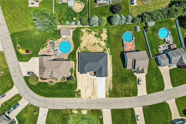 260 Michaels Ct, Cortland, OH 44410 - aerial view of property and surrounding area featuring a pool area