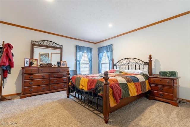2409 Chelsea Dr SW, Canton, OH 44706 - bedroom featuring baseboards, crown molding, and light carpet