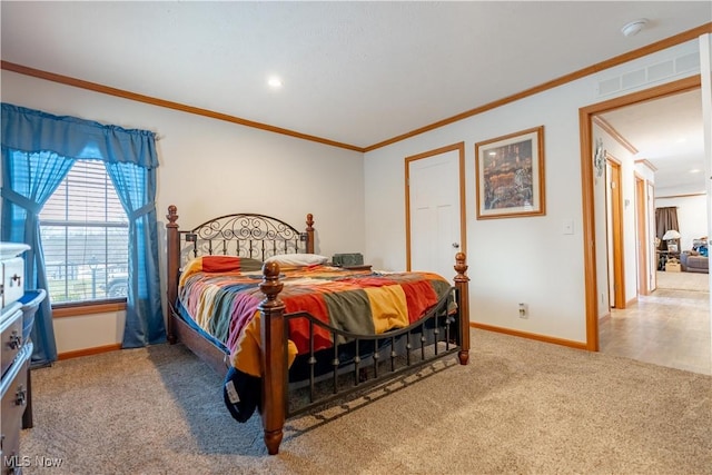 2409 Chelsea Dr SW, Canton, OH 44706 - bedroom featuring carpet flooring, crown molding, baseboards, and visible vents