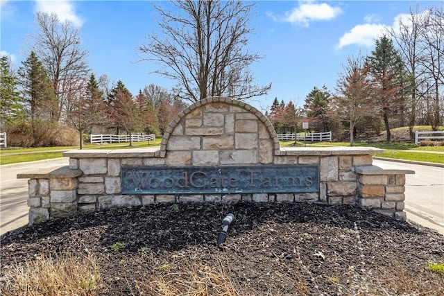 view of community sign