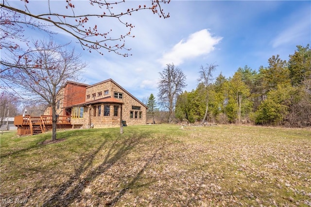 3871 Foskett Rd, Medina, OH 44256 - view of yard featuring a wooden deck