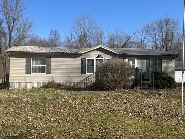 7280 US Route 322, Williamsfield, OH 44093 - manufactured / mobile home with metal roof and a front lawn