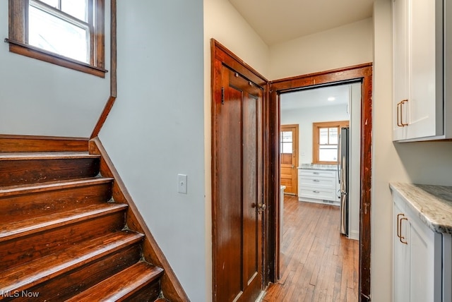 3596 W 155th St, Cleveland, OH 44111 - stairway with hardwood / wood-style flooring