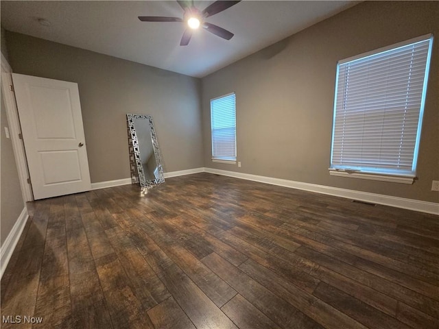 226 Hidden Glen Trl, Chardon, OH 44024 - spare room with dark wood-style flooring and a ceiling fan