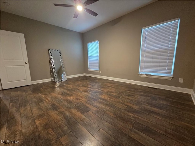 226 Hidden Glen Trl, Chardon, OH 44024 - spare room featuring dark wood-type flooring and ceiling fan
