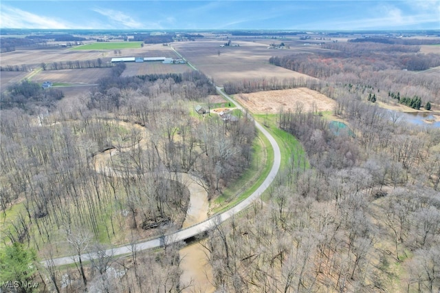 drone / aerial view with a rural view