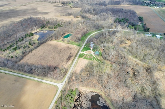 bird's eye view featuring a rural view