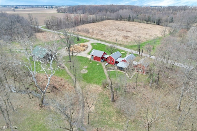 drone / aerial view with a rural view